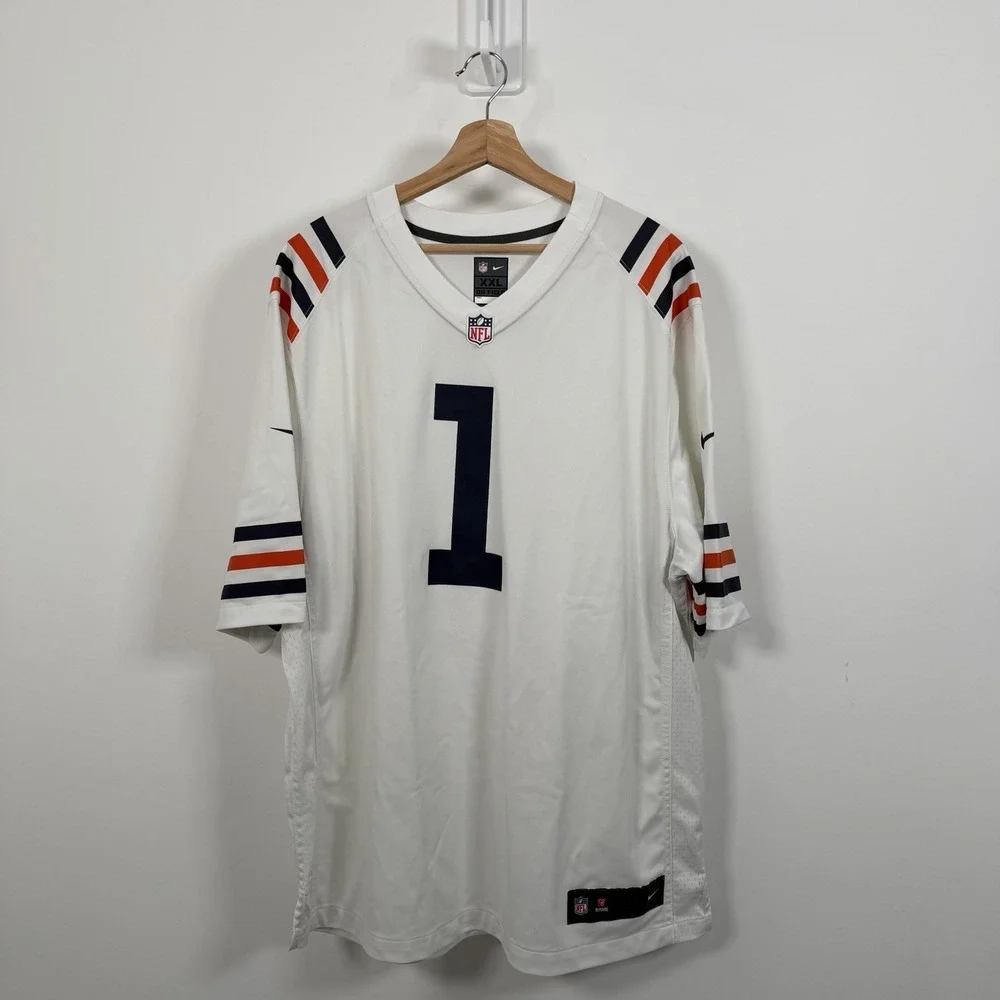 Nike NFL On Field Chicago Bears Justin Fields #1 Jersey Adult 2XL White NWOT